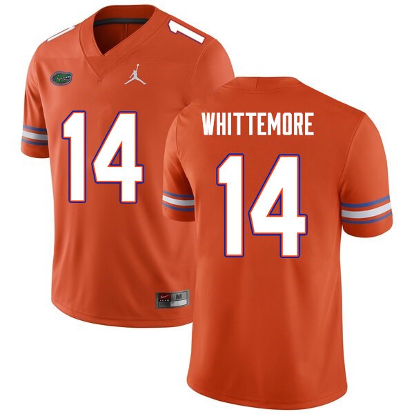 Men #14 Trent Whittemore Florida Gators College Football Jersey Orange